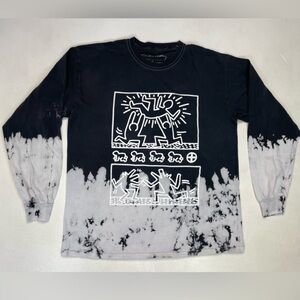 Keith Haring Shirt Long Sleeve Tee Goodie Two Sleeves Size S/M Black White